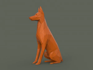 Doberman Pinscher Low Poly 3D Model