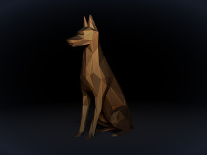 Doberman Pinscher Low Poly 3D-Modell