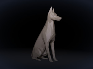 Doberman Pinscher Low Poly 3D-Modell