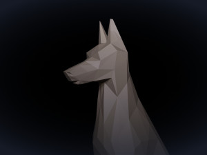 Doberman Pinscher Low Poly 3D-Modell