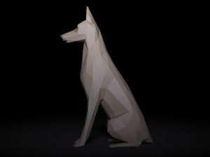 Doberman Pinscher Low Poly 3D-Modell