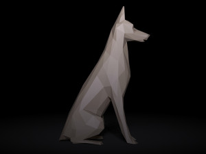 Doberman Pinscher Low Poly 3D-Modell