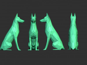 Doberman Pinscher Low Poly 3D-Modell