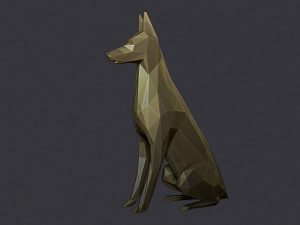 Doberman Pinscher Low Poly 3D-Modell