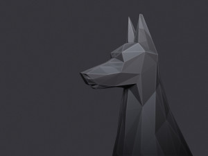 Doberman Pinscher Low Poly 3D-Modell
