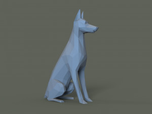 Doberman Pinscher Low Poly 3D-Modell