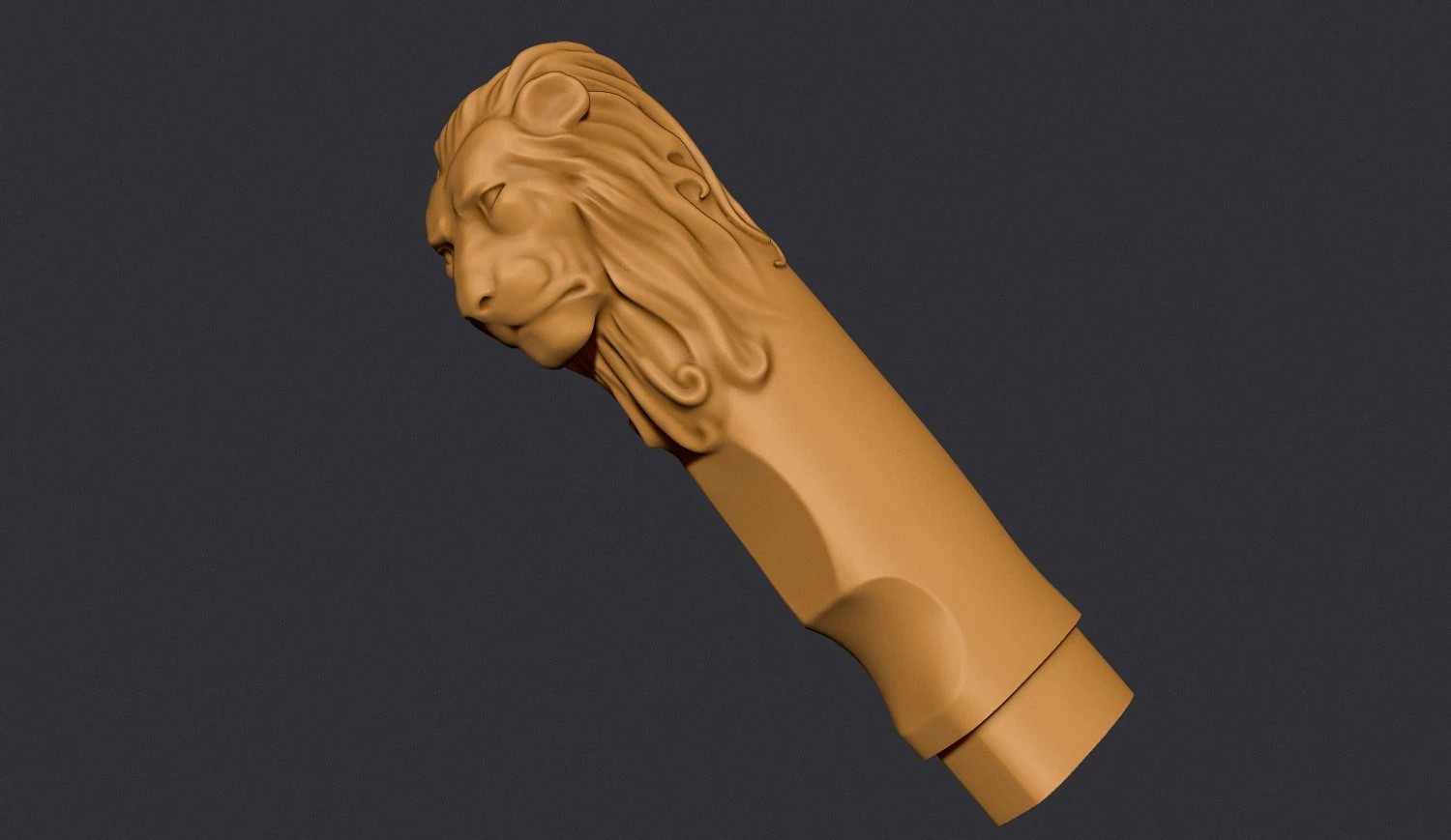 Lion Head Knife Handle 3D Print Model .c4d .max .obj .3ds .fbx .stl .blend 
