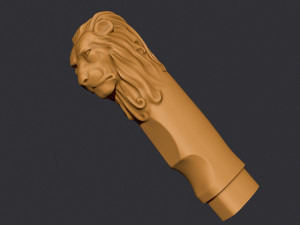 Lion Head Knife Handle 3D Print Model