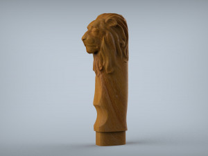 Lion Head Knife Handle 3Dプリントモデル