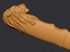 Lion Head Knife Handle 3Dプリントモデル