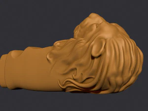 Lion Head Knife Handle 3D Print Model