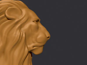 Lion Head Knife Handle 3D Print Model