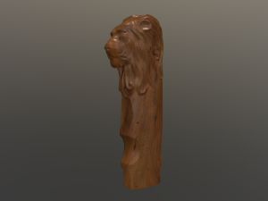 Lion Head Knife Handle 3Dプリントモデル