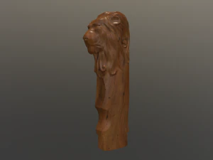 Lion Head Knife Handle 3D Print Model