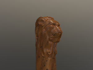 Lion Head Knife Handle 3Dプリントモデル