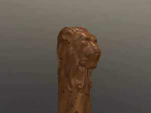 Lion Head Knife Handle 3D Print Model