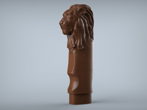 Lion Head Knife Handle 3Dプリントモデル