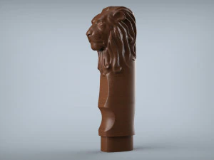 Lion Head Knife Handle 3D Print Model