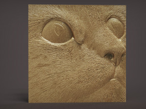Cat head 3d tableau 3D प्रिंट मॉडल