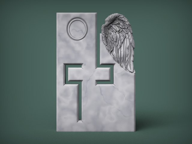Memorial Tombstones wing 3D प्रिंट मॉडल .c4d .max .obj .3ds .fbx .stl .blend 