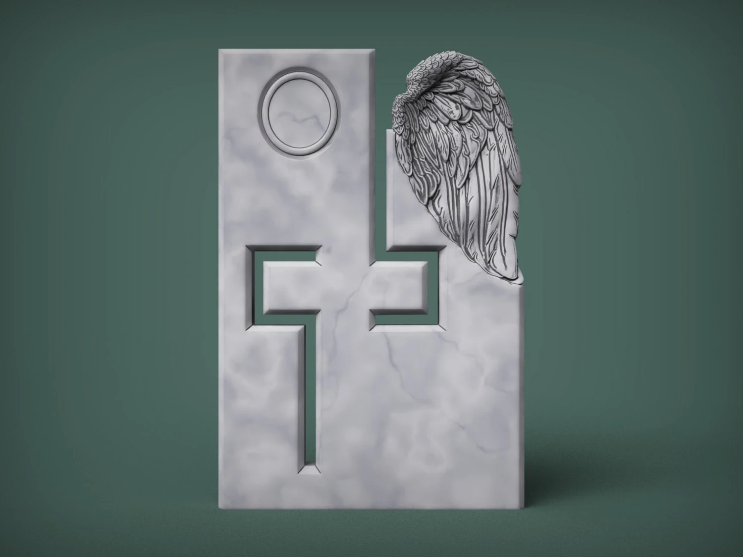 Memorial Tombstones wing 3D Print Model .c4d .max .obj .3ds .fbx .stl .blend