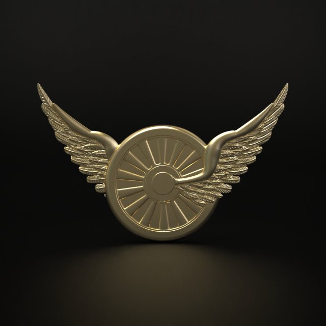 Winged Wheel 3D Принт Модель .c4d .max .obj .3ds .fbx .stl .blend 