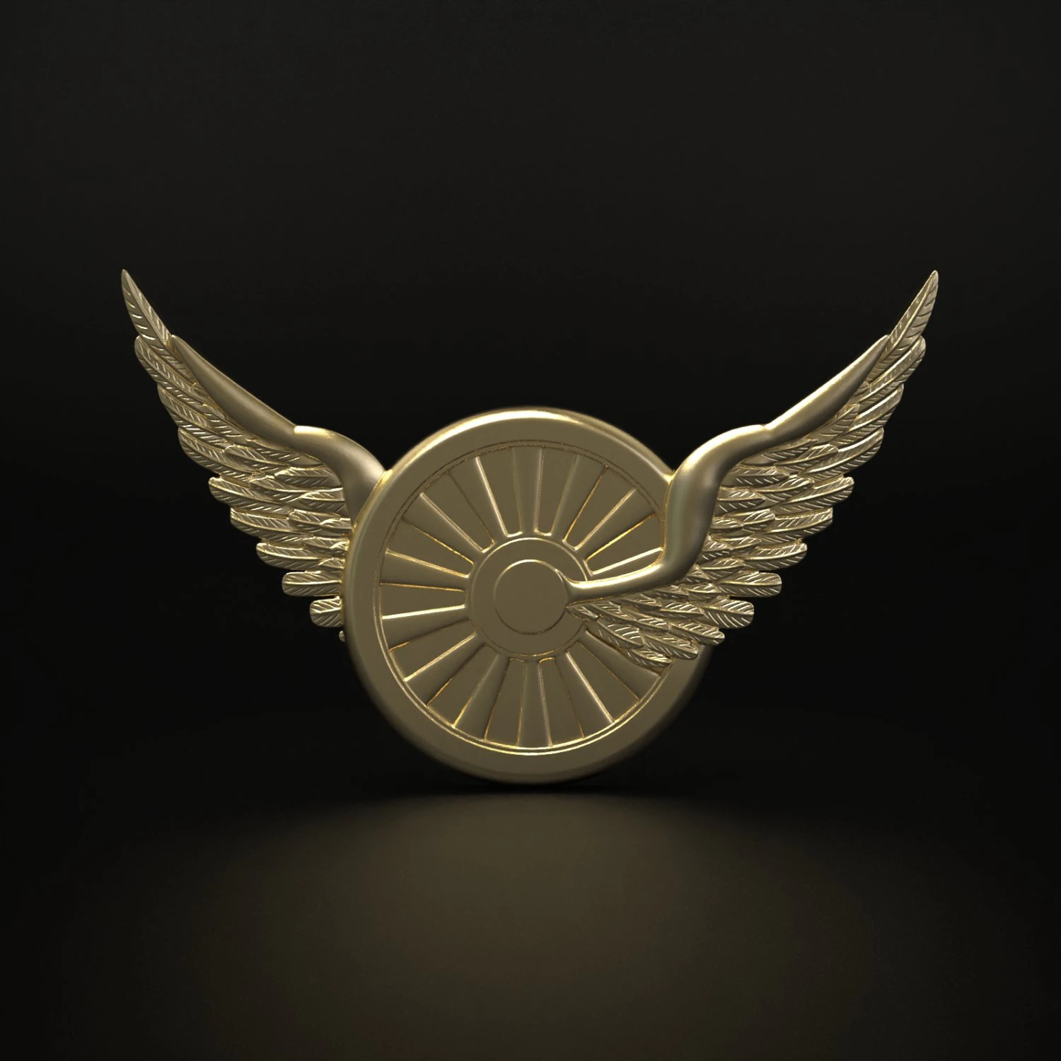 Winged Wheel 3D Print Model .c4d .max .obj .3ds .fbx .stl .blend 