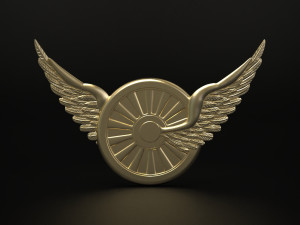 Winged Wheel 3D Print Model