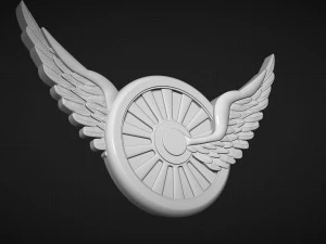 Winged Wheel 3D Print Model
