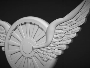Winged Wheel 3D Print Model