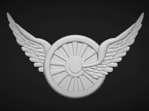 Winged Wheel 3D Print Model