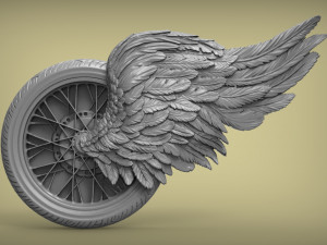 Winged wheel 3D Print Model