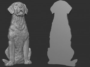 Dog Bas-relief 3D Print Model