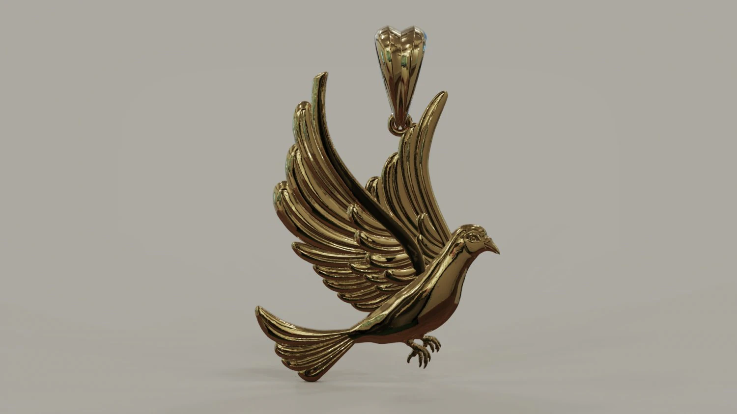 Dove Pendant 3D Print Model .c4d .max .obj .3ds .fbx .stl .blend 