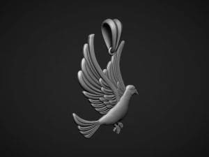 Dove Pendant 3D Print Model