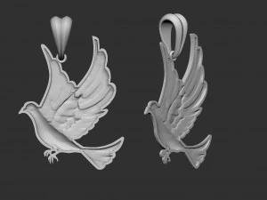 Dove Pendant 3D Print Model