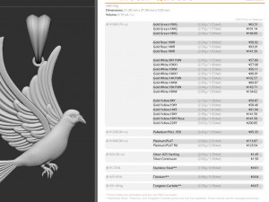 Dove Pendant Modello di stampa 3D