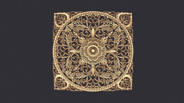 Carved Decor Ornament 3D Print Model .c4d .max .obj .3ds .fbx .stl .blend 