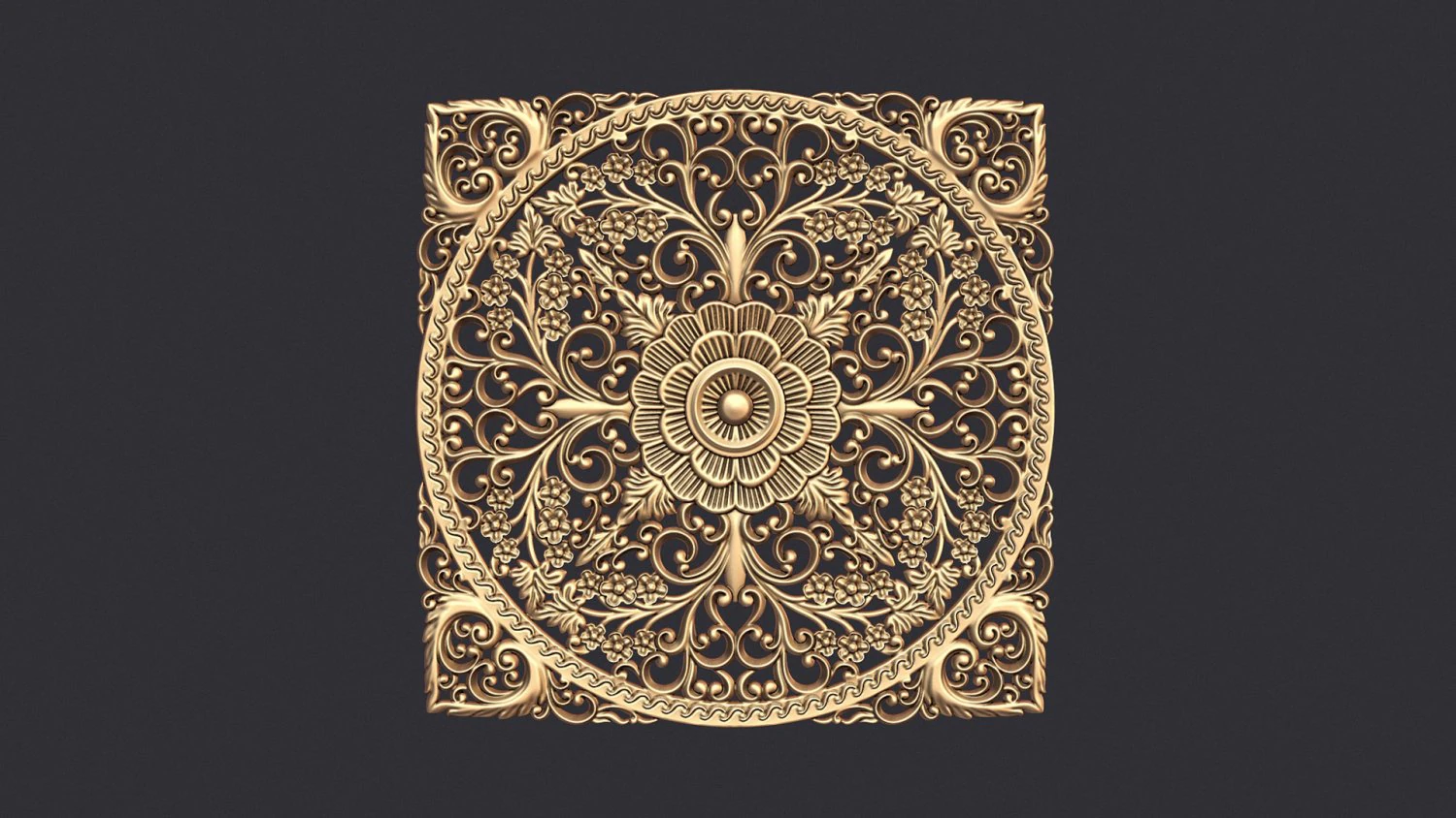 Carved Decor Ornament 3D Print Model .c4d .max .obj .3ds .fbx .stl .blend 