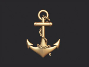 Якорь золотой 3D Принт Модель