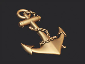 Якорь золотой 3D Принт Модель