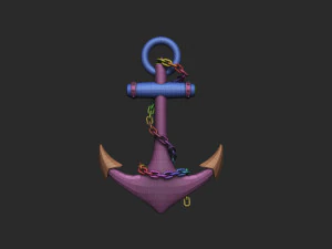 Якорь золотой 3D Принт Модель