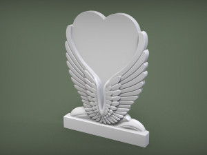 Angel Wings and Heart Memorial Modelo de Impressão 3D