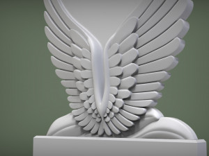 Angel Wings and Heart Memorial Modelo de Impressão 3D