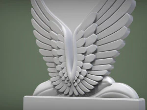 Angel Wings and Heart Memorial 3D Print Model