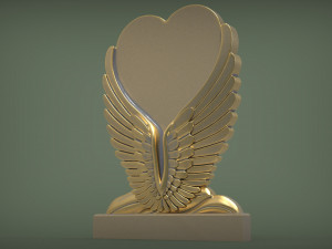Angel Wings and Heart Memorial Modelo de Impressão 3D