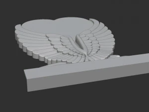 Angel Wings and Heart Memorial 3D Print Model