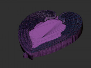 Angel Wings and Heart 3D Print Model