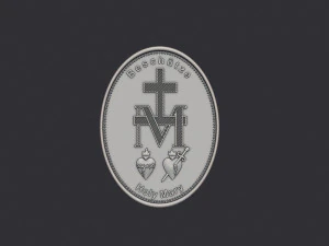 Virgen Milagrosa Miraculous Medal 3D Print Model