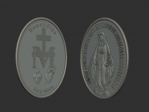 Virgen Milagrosa Miraculous Medal 3D 프린트 모델